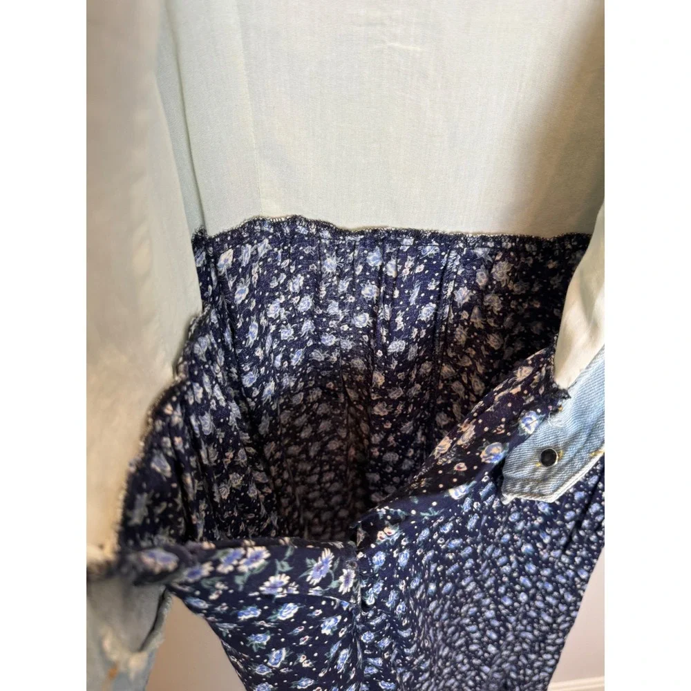 NWT Vintage Paris Blues S | M Denim Vest Blue Floral Maxi Dress Set 1990's USA - Picture 15 of 16